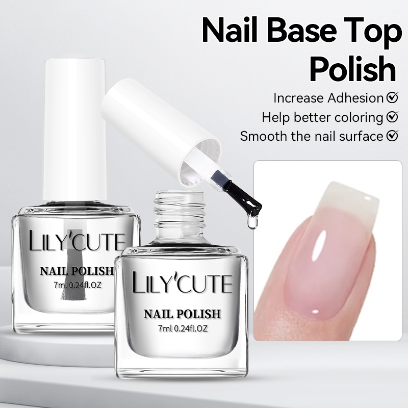 Resin Art Price - LILYCUTE 7ml ネイルベーストップポリッシュ クリアシャイン ネイルケア 長持ち