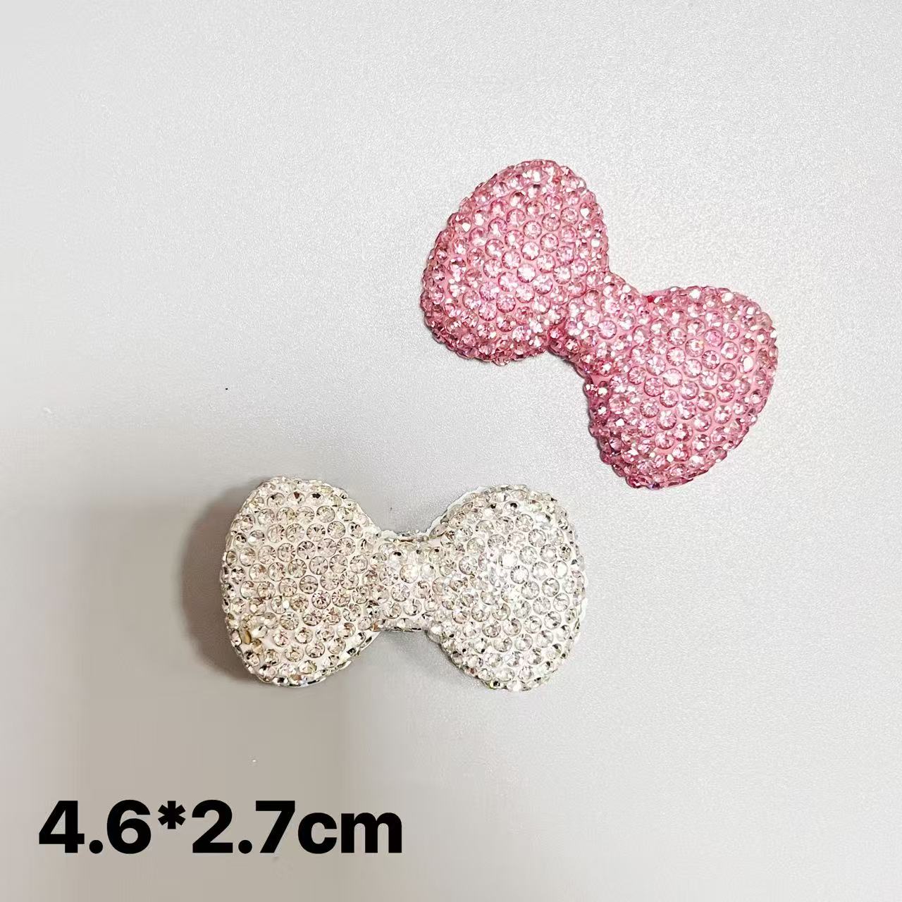 Resin Art Phone Case - 2 個の高級かわいいピンクローズ白赤大サイズ樹脂 AB カラーフラットバック弓ジャンク電話ケース装飾チャーム