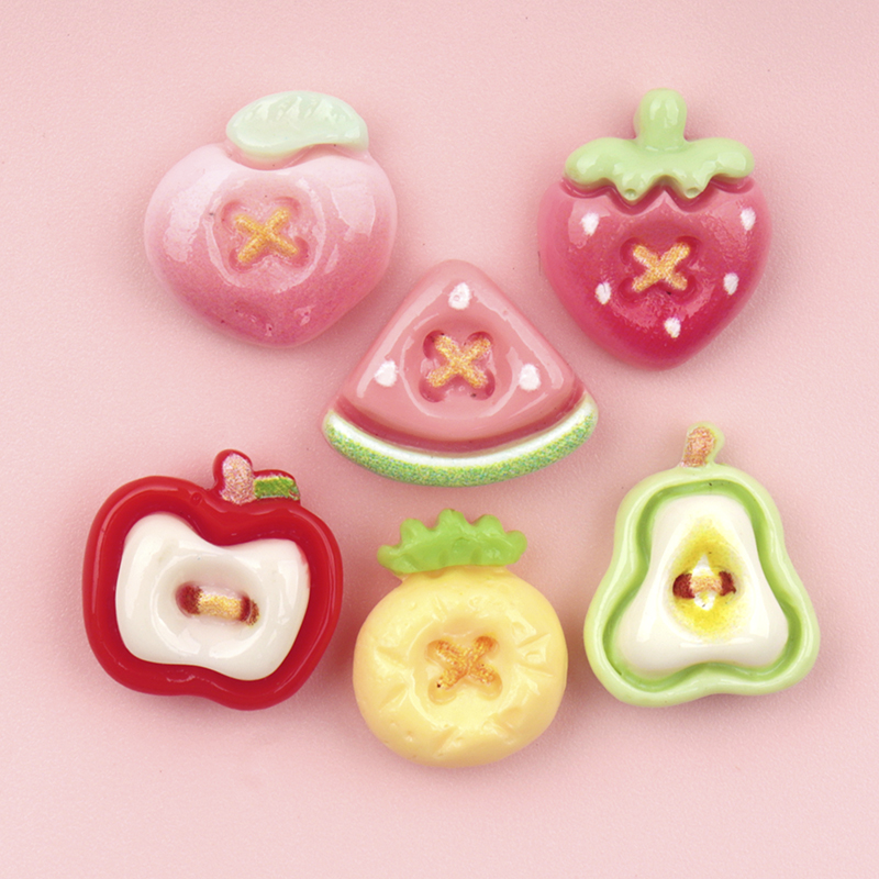 Resin Art Workshop - 50/500 個ミニ模擬フルーツ樹脂ネイルアートカボション手作りイチゴアクセサリークラフト DIY ヘアデコレーション手作り