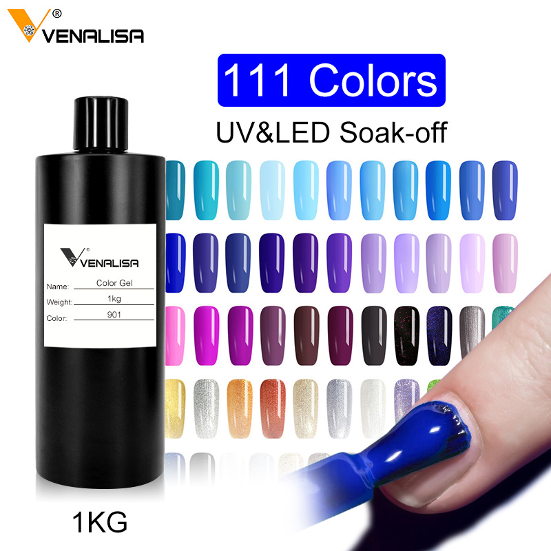 Resin Art Raw Material - Venalisa-ジェルネイルポリッシュ,ソークオフ,エナメル,UVラッカー,原材料,111色,1000ml