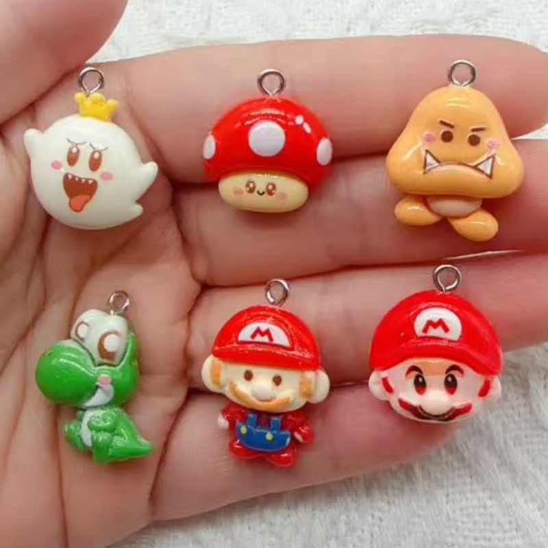 Resin Art Diy Kit - 10個入り樹脂製漫画ペンダント、DIYジュエリー製作イヤリング、キーホルダーアクセサリー