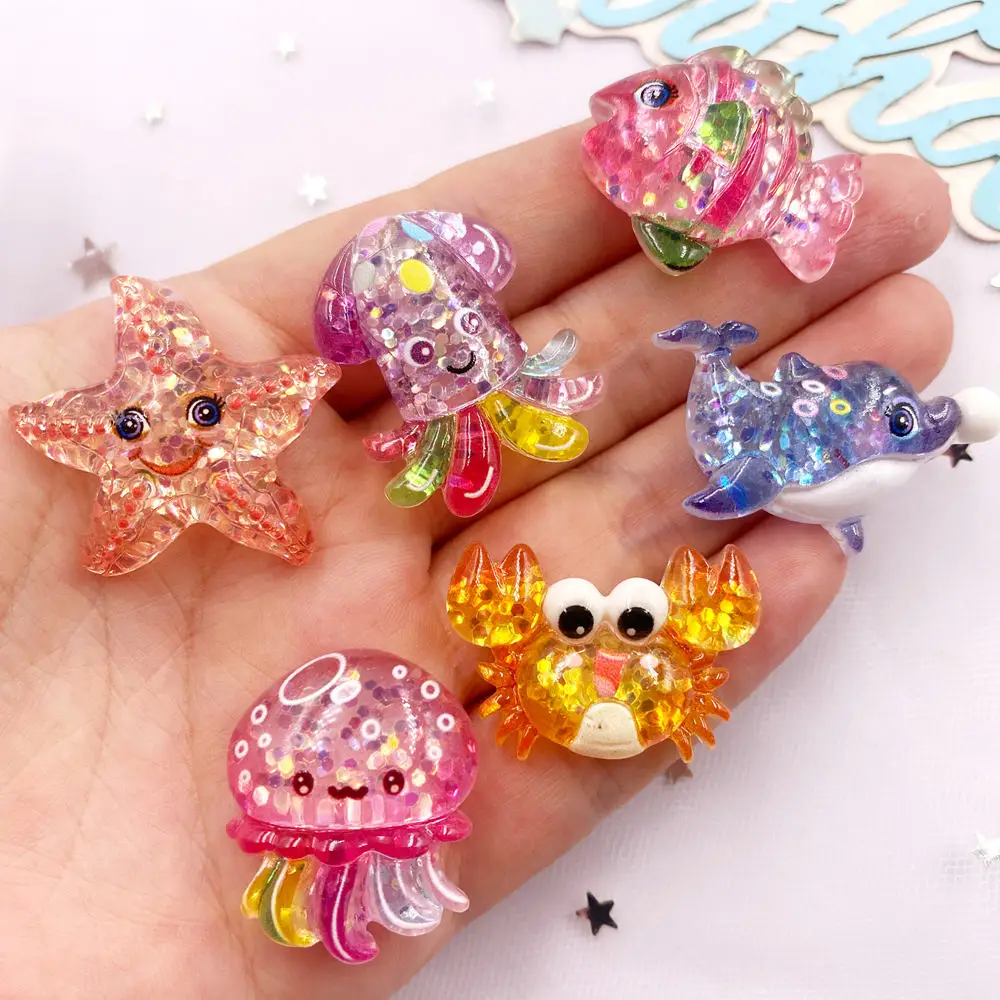 10 個グリッターカラフルな樹脂海の星カニクラゲイルカ海洋動 - Resin Art Beach のレビューと価格