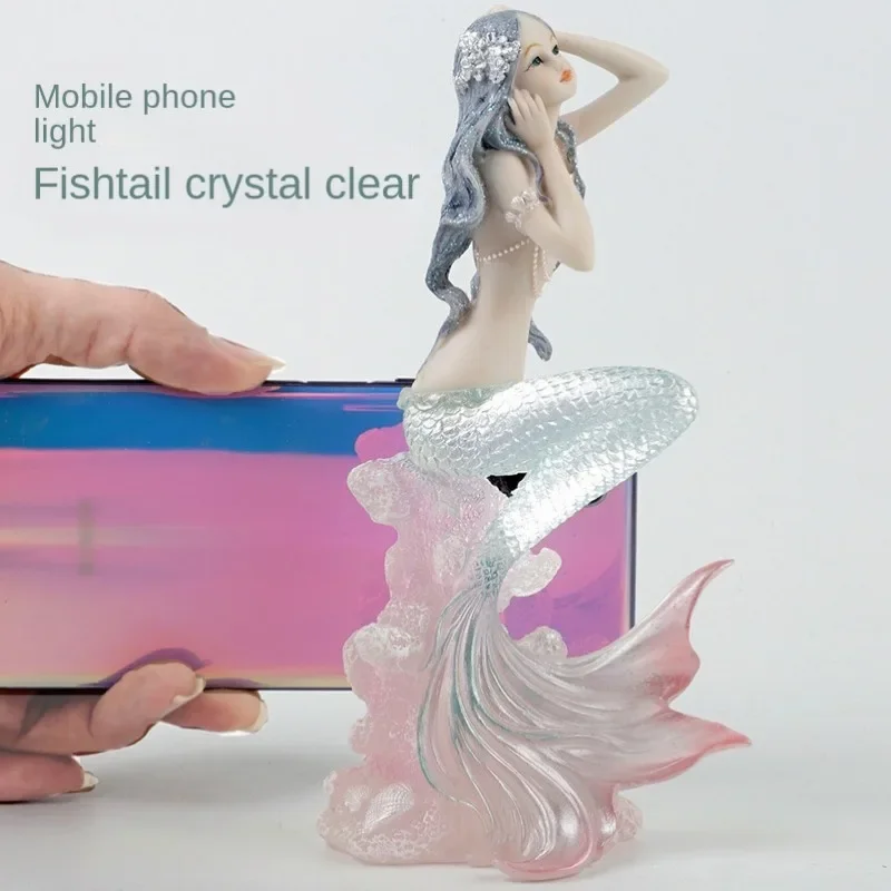 絶妙な樹脂マーメイドサンゴ海の波の置物手作り飾り家の車の装飾 - Resin Art Beach のレビューと価格