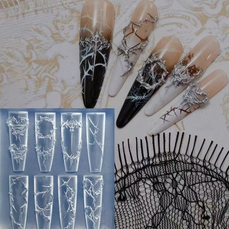 3D とげネイルデザインシリコーン金型彫刻テンプレートアート - Resin Art Templates Free のレビューと価格