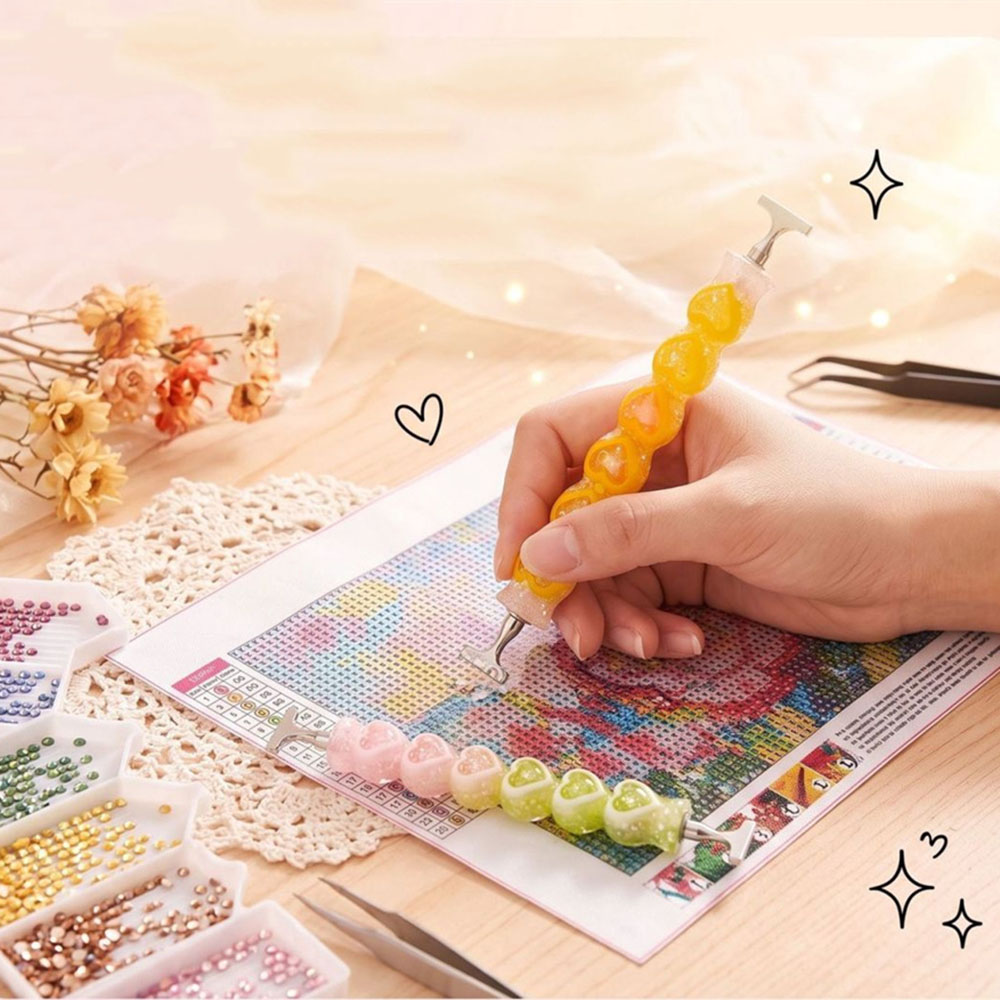 新しいハート型のダイヤモンドペイント用ペン。光沢のある樹脂製 - Resin Art Workshop のレビューと価格