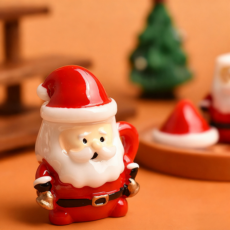 ミニサンタティーカップオーナメント - クリスマス工芸品、妖 - Resin Art And Craft のレビューと価格