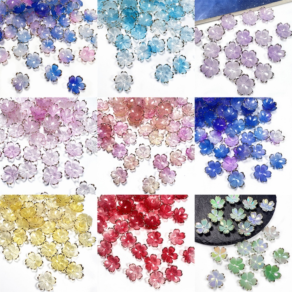 50個/ロット 19mm アクリル製桜の花ビーズ 花びらチャ - Resin Art Diy Kit のレビューと価格