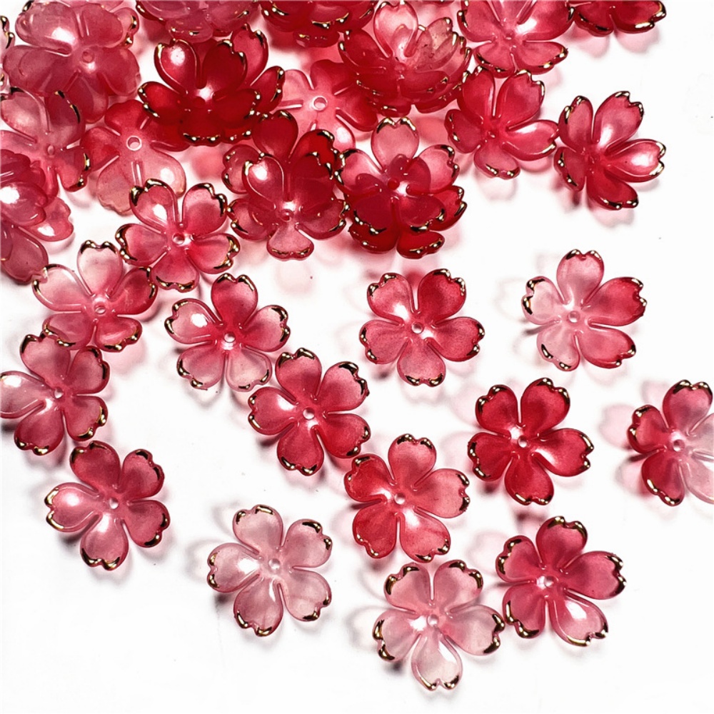 50個/ロット 19mm アクリル製桜の花ビーズ 花びらチャ - Resin Art Diy Kit のレビューと価格