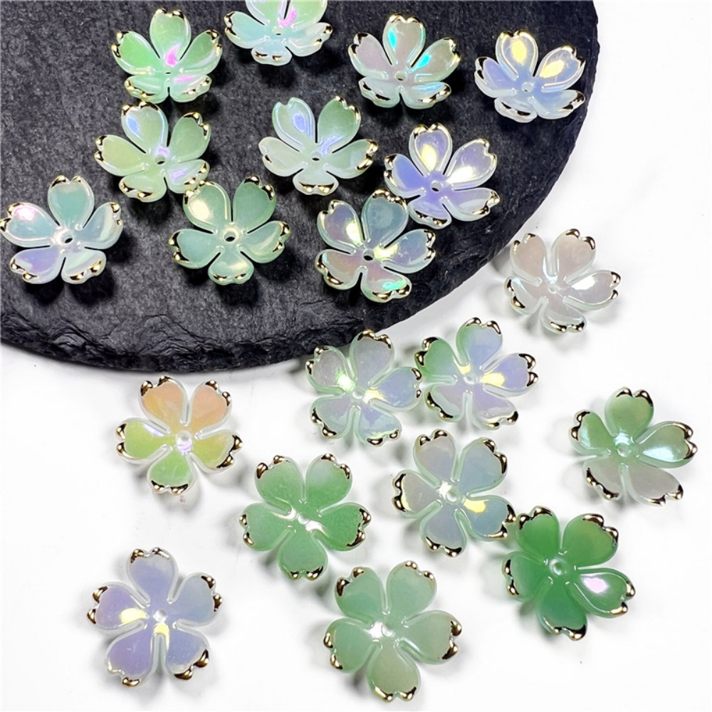 50個/ロット 19mm アクリル製桜の花ビーズ 花びらチャ - Resin Art Diy Kit のレビューと価格