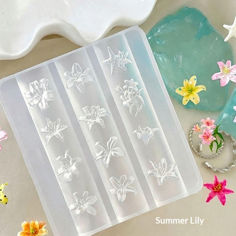 3Dシリコン製フラワーネイルアートカービングモールド、レジン - Resin Art Templates Free のレビューと価格
