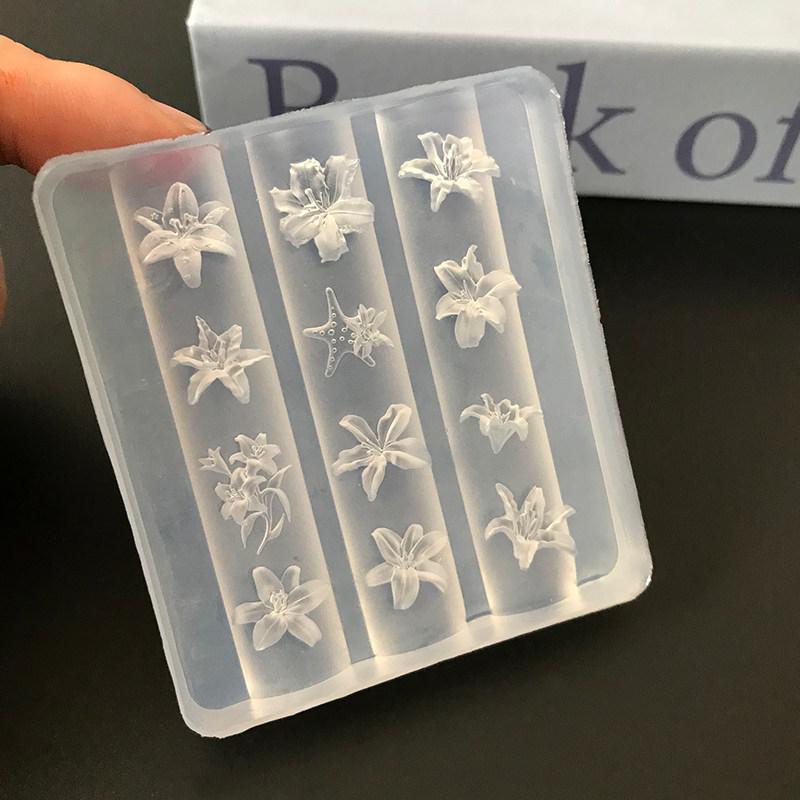 3Dシリコン製フラワーネイルアートカービングモールド、レジン - Resin Art Templates Free のレビューと価格