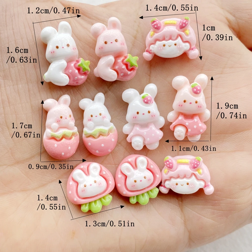 30個入り レジン製 カラフル ミニ漫画大根うさぎ、女の子  - Resin Art Workshop のレビューと価格