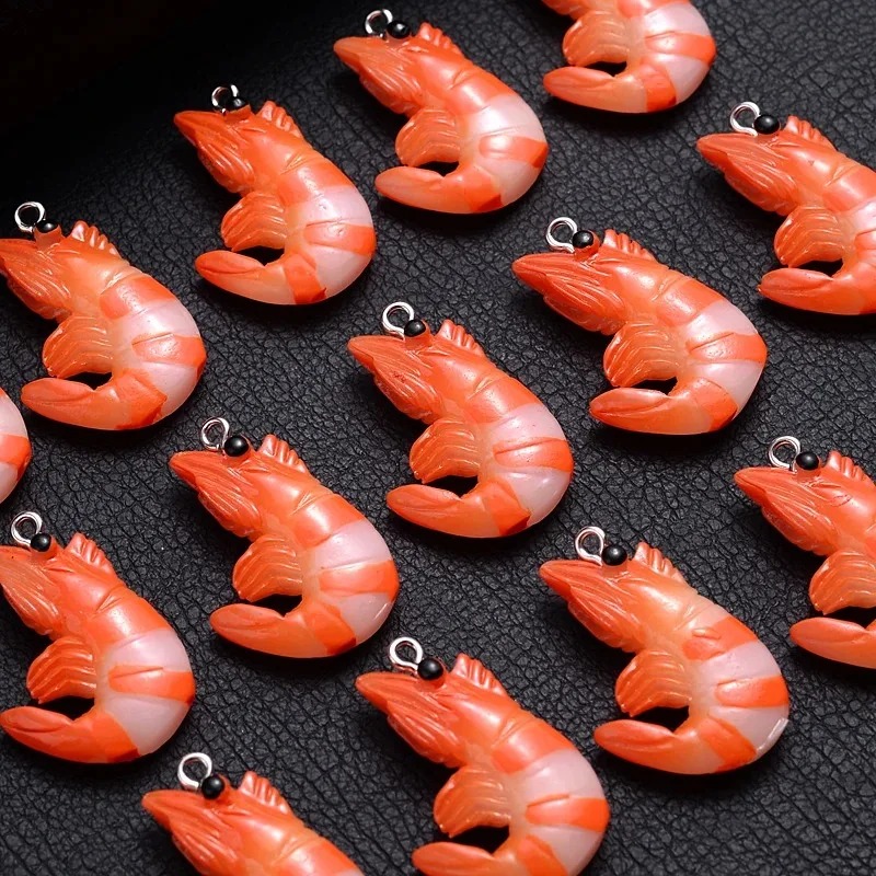 10個入り 3Dシミュレートロブスターシュリンプチャーム、ア - Resin Art Box のレビューと価格