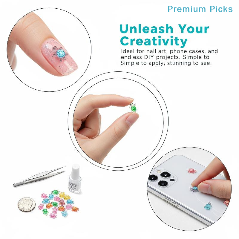 ポータブルキュートな3D暗闇で光るレジン製タートルネイルチャ - Resin Art Workshop のレビューと価格
