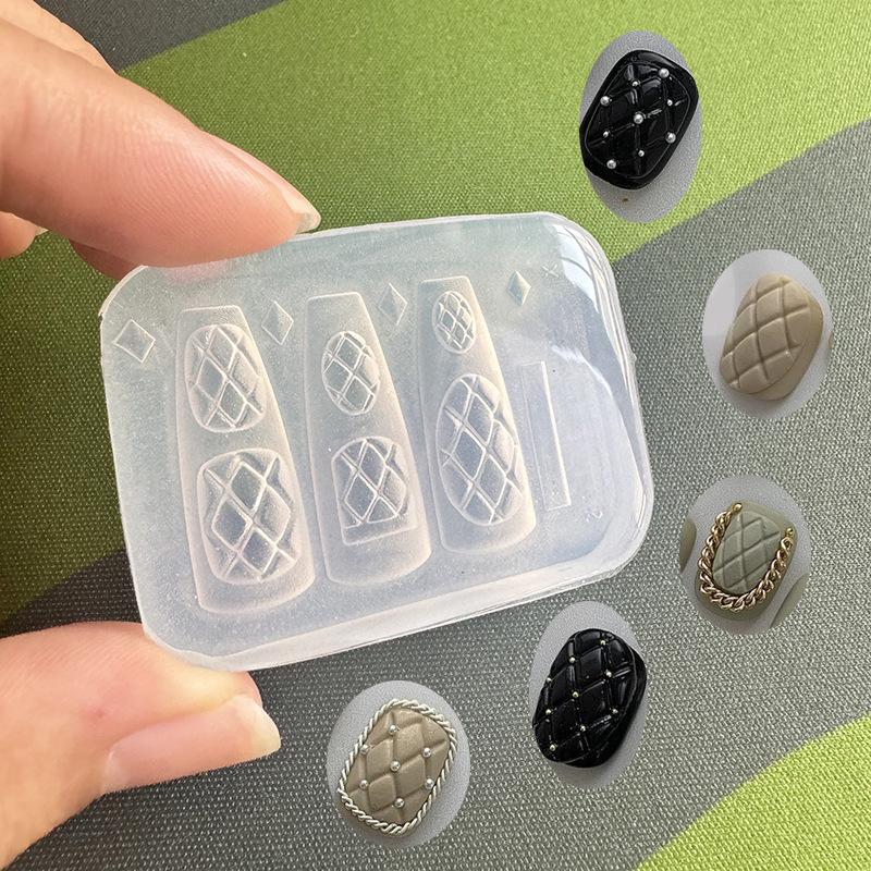 新しいシリコンネイルモールド チェック柄リボンフラワー 再利 - Resin Art Templates Free のレビューと価格