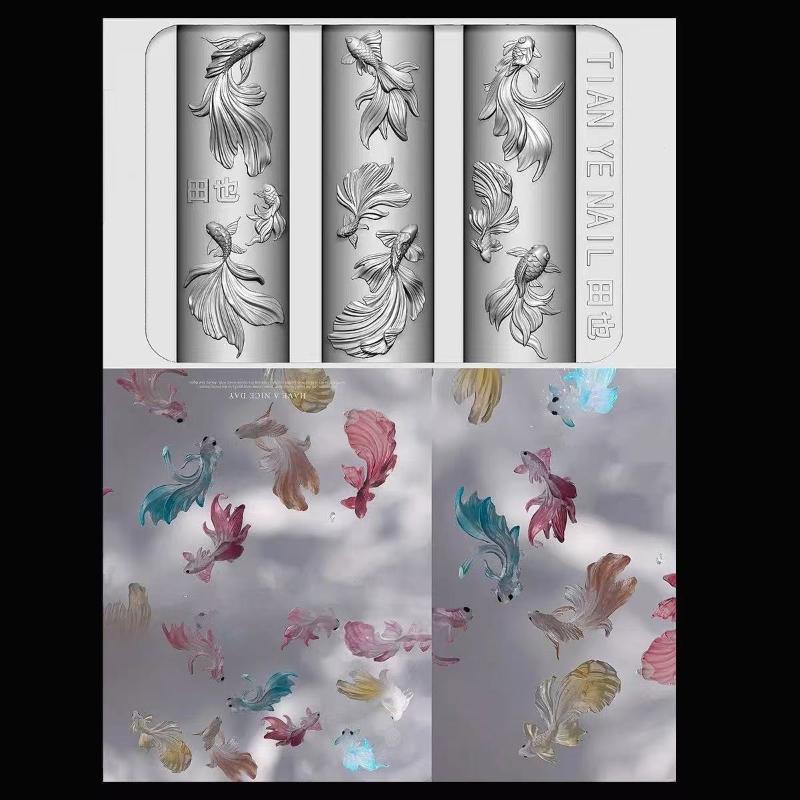 3D ソフトシリコーンネイルオーシャンマーメイドテンプレート - Resin Art Templates Free のレビューと価格