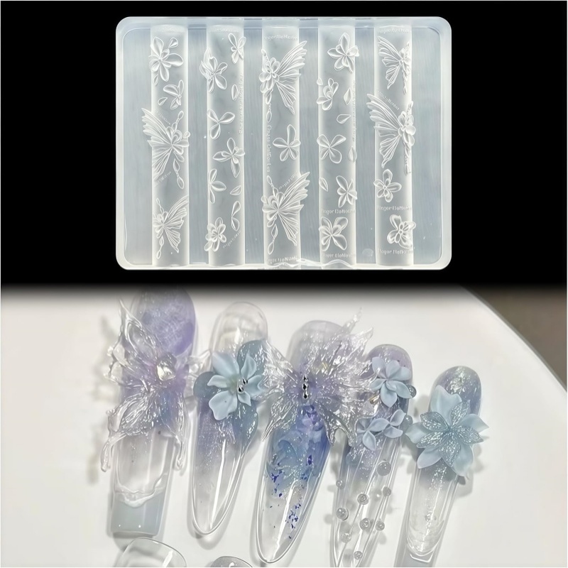 3D蝶の花ジェルネイルアートモールド、アートレジン花びらモー - Resin Art Templates Free のレビューと価格