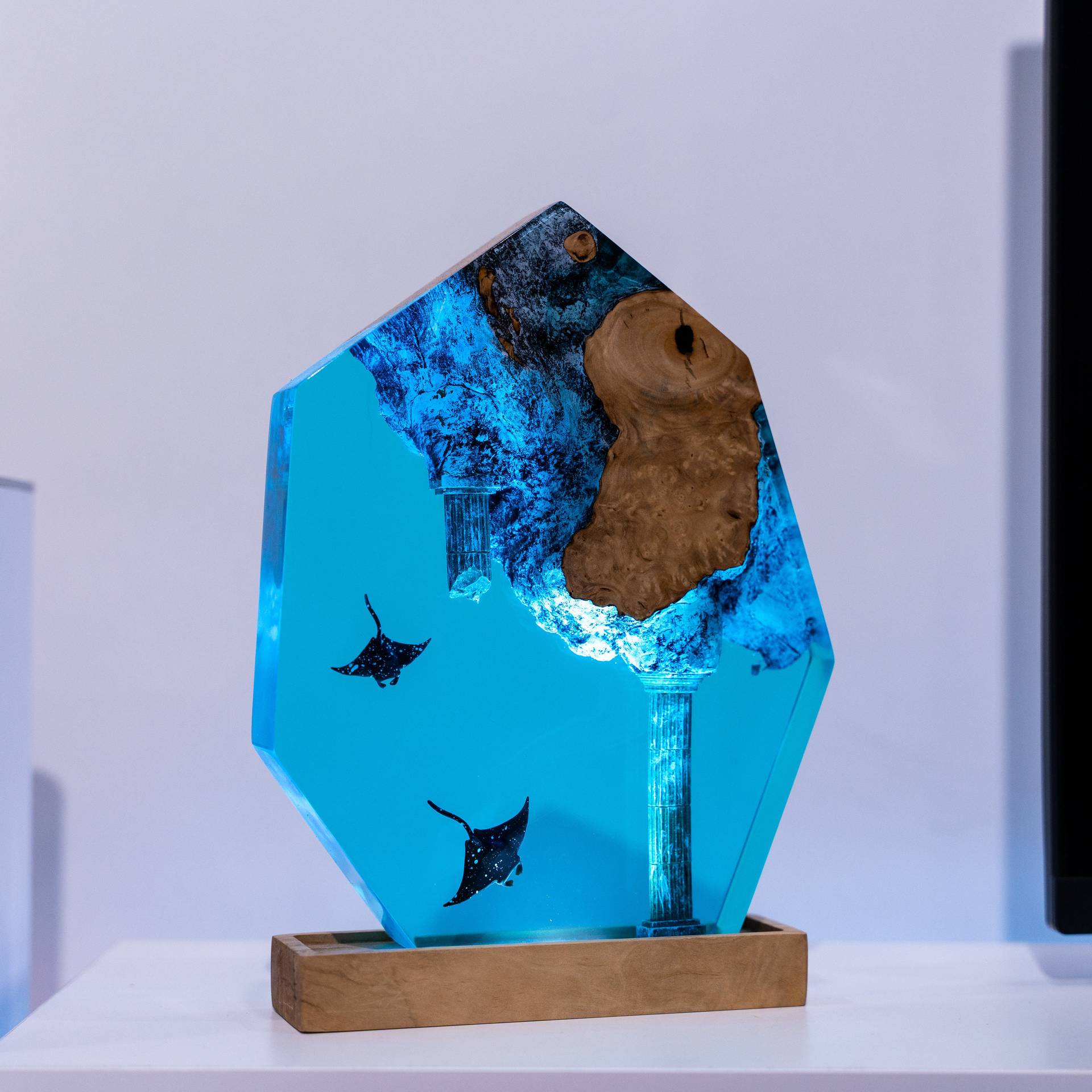 カスタマイズアイテム樹脂製テーブルライト海底遺跡マンタレイL - Resin Artist のレビューと価格