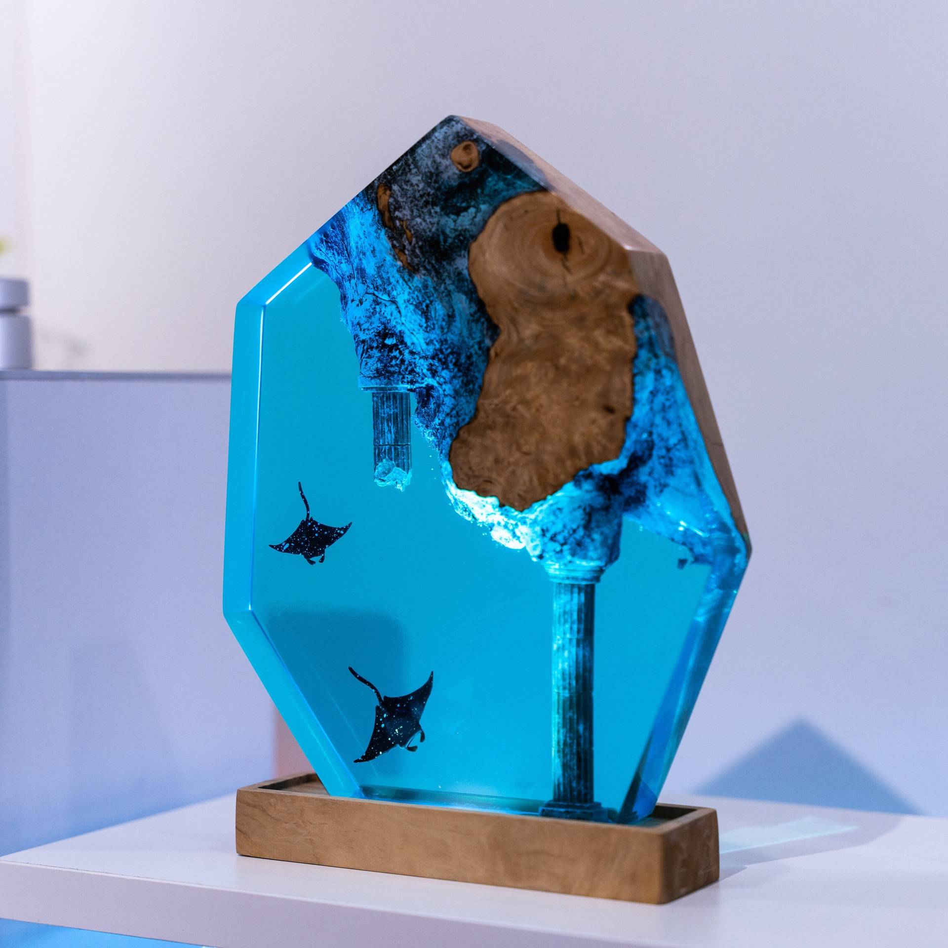 カスタマイズアイテム樹脂製テーブルライト海底遺跡マンタレイL - Resin Artist のレビューと価格
