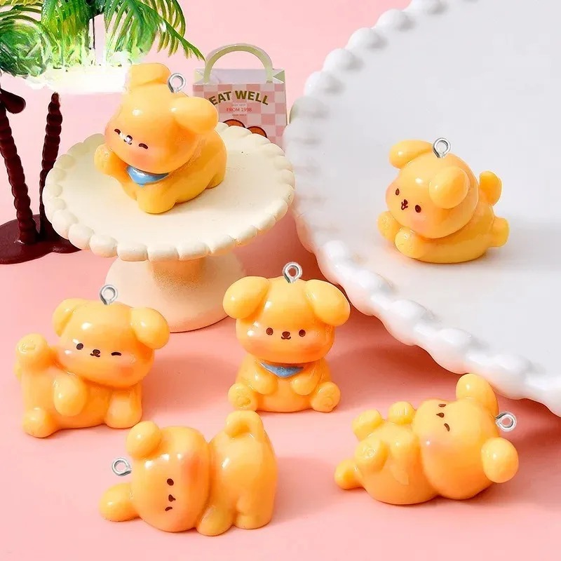 10 個かわいい漫画犬アクリル樹脂チャームミニペンダント D - Resin Art Box のレビューと価格